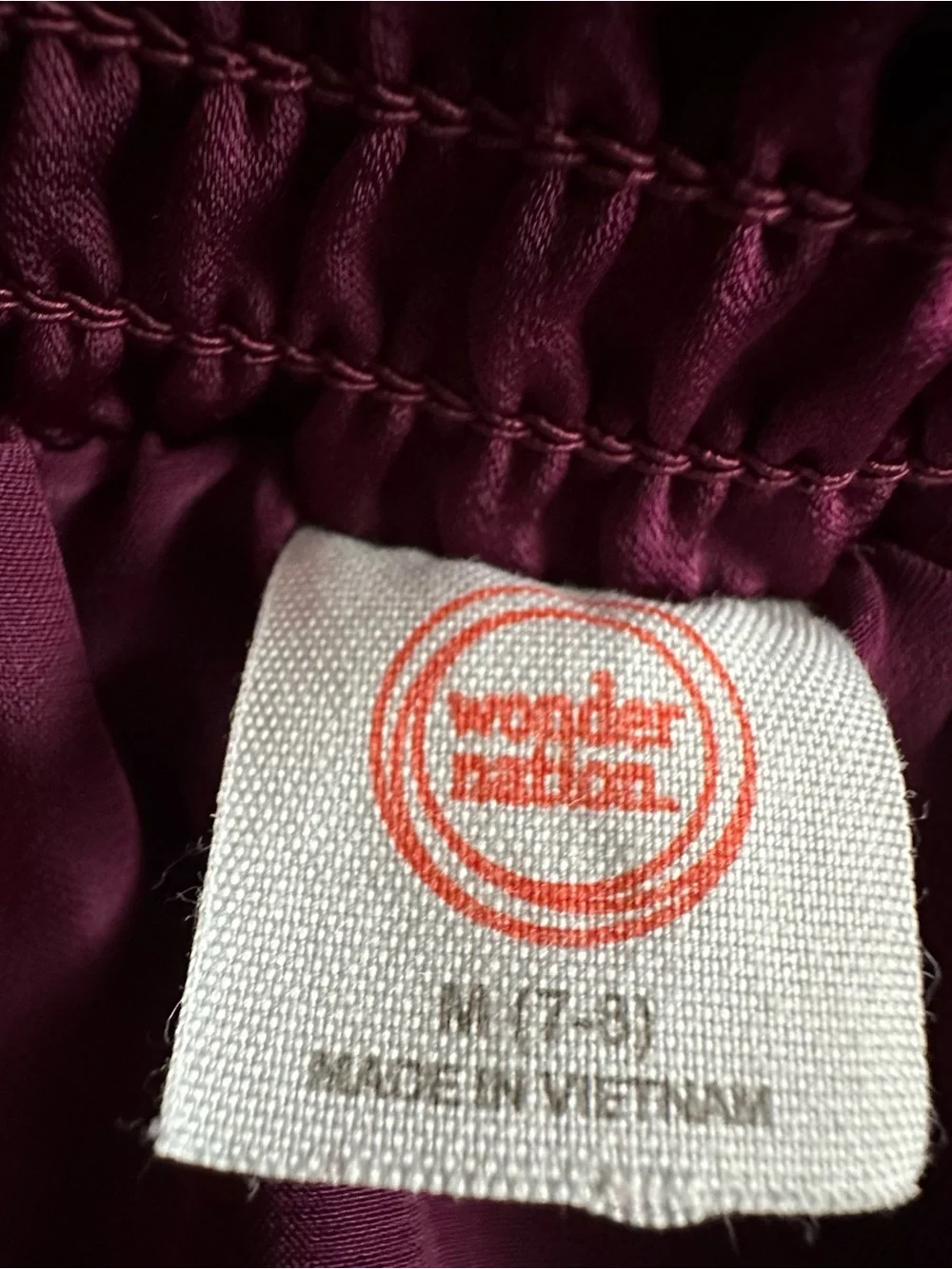 wonder nation Girl's M(6-7) Plum Burgundy Tiered Satin Skater Ruffled Skirt
